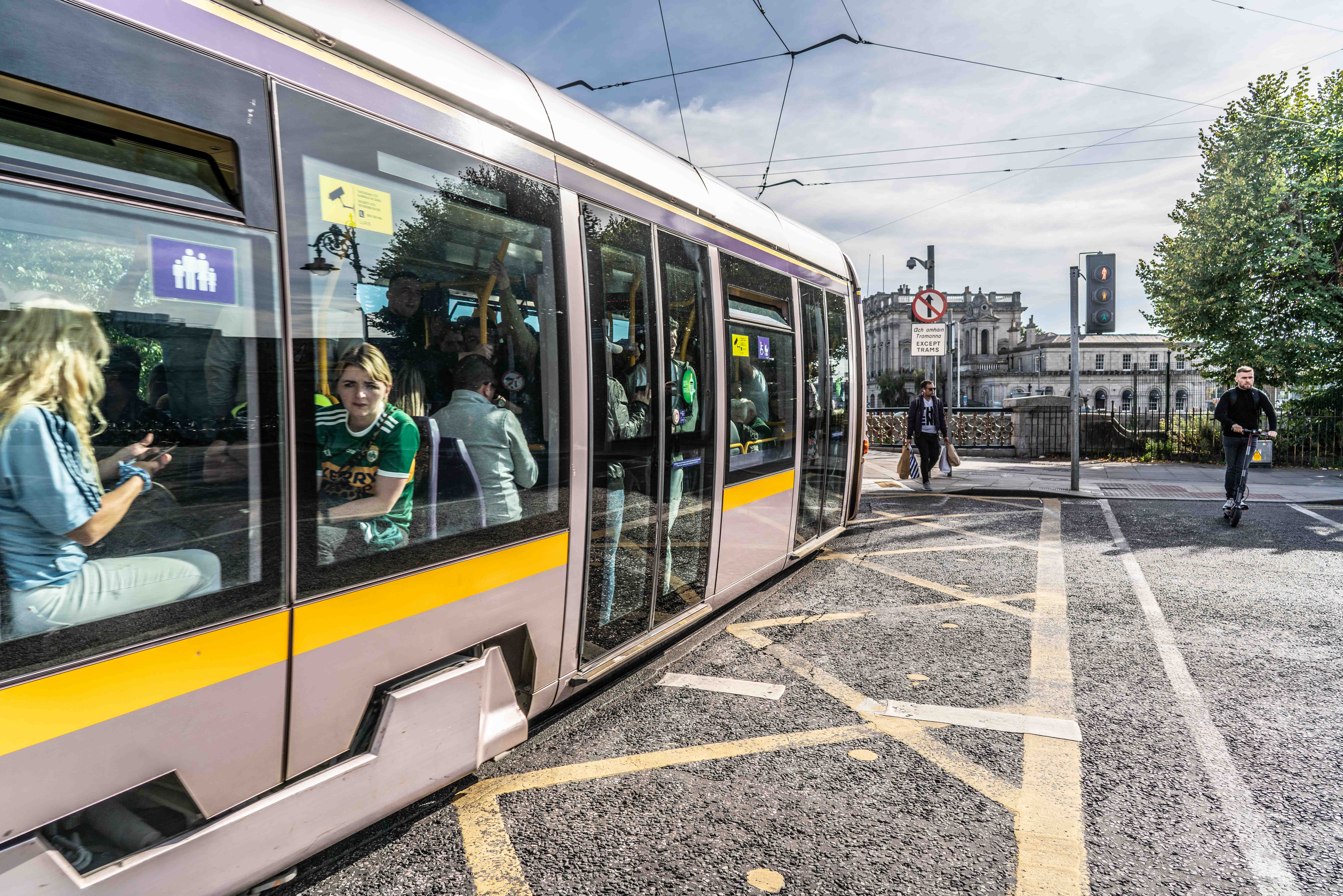 LUAS in Dublin, one place with long trams. 